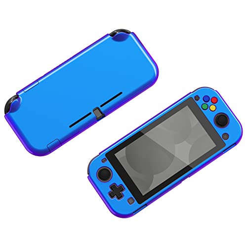 eXtremeRate PlayVital Glossy Chameleon Purple Blue Protective Case for Nintendo Switch Lite, Hard Cover Protector for Nintendo Switch Lite - 1 x Black Border Tempered Glass Screen Protector Included - Image 6