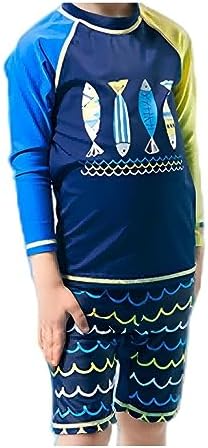 WINZIK Toddler Boys’ Dinosaur Swimwear Sets, Boy Rash Guards, Kids Bathing Suit Two Piece Sunsuit 2-7 Year