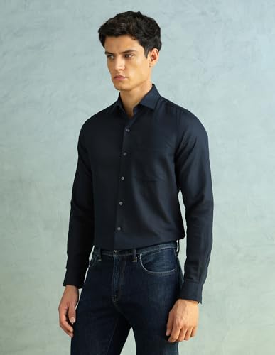 Image of Arrow Solid Slim Fit Formal Shirts for Men - Full Sleeve Shirt for Man