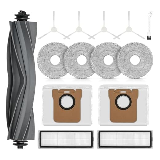 14 Stück Zubehör für Dreame L10s Ultra / L10 Ultra/Xiaomi Robot Vacuum X20+ Saugroboter, Ersatzteile mit 4 Wischtücher 4 Seitenbürste 2 Staubbeutel 2 HEPA Filter 1 Hauptbürste 1 Reinigungsbürste