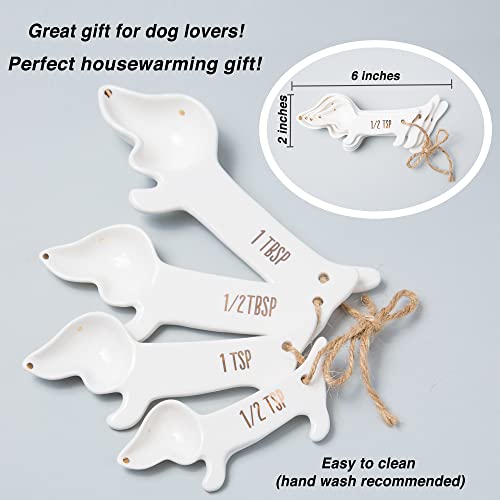 Votum White Ceramic Dog Themed Kitchen Utensils: Measuring Cups And Spoons thumb #3