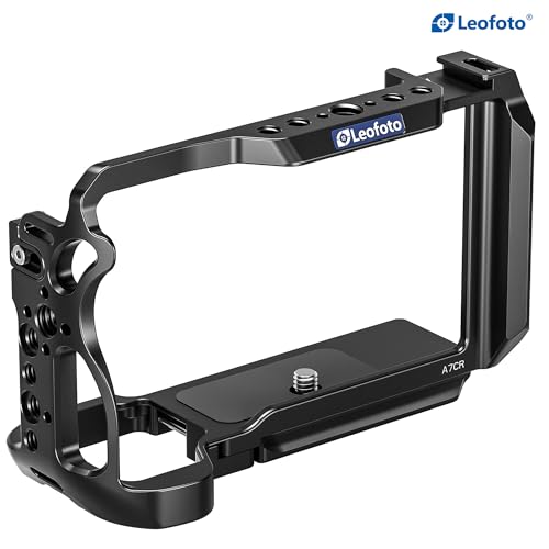 Image of Leofoto A7CR Camera Video Cage for Sony A7C II / A7CR /A7C,Aluminum Alloy Camera Cage w Anti-Twist Design,Compatible with Arca,Multiple 1 /4 inch-20 & 3 /8 inch-16 ARRI Accessory for Microphones, Monitors, etc