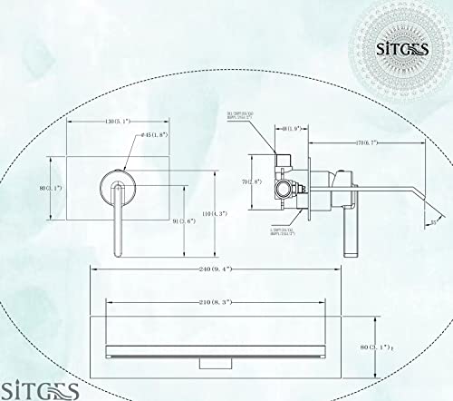 Sitges High Flow Wall Mount Tub Filler, Single Lever Handle Control With Large Waterfall Tub Spout, Pressure Balance Rough In Valved Included, Cupc Certificated, Matte Black #TOP6