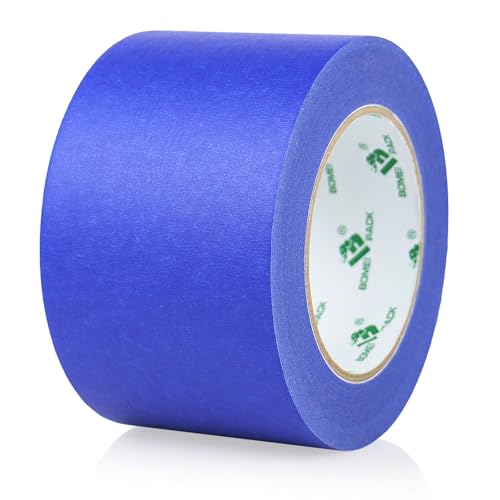 BOMEI PACK Abdeckband 75mmx50m, Blau Kreppband Breite 75mm, Länge 50m, Blau Malerband, Malerkrepp für Malerarbeiten