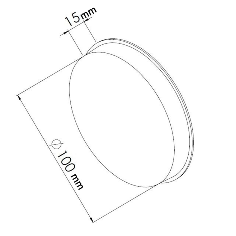 End piece cover for ventilation pipe diameter 100 mm, to prevent backflow in pipes, ventilation duct, round pipe, PVC pipe - Image 2