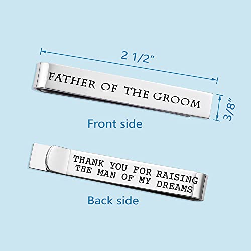 Father of the Bride and Groom Gifts - Wedding Tie Clips for Groomsmen From the Bride - Stainless Steel Tie Bars2