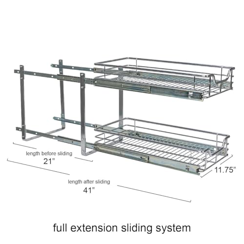 Household Essentials Chrome-Plated Steel Dual-Tier Pull-Out Organizer by Household Essentials - Image 6