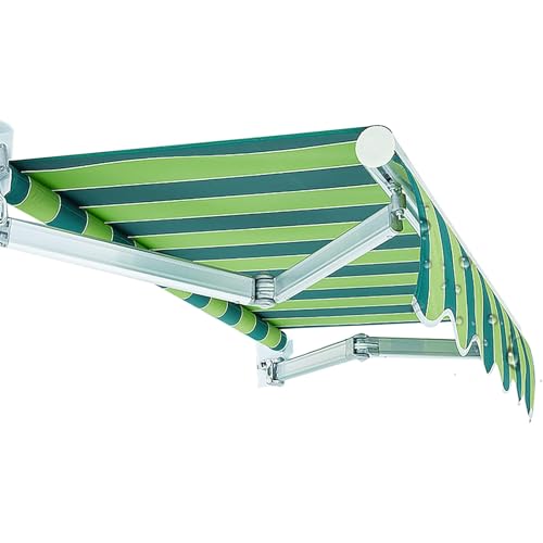 Toldo articulado para patio con brazo de 200 x 150 cm, manivela manual para montar en la pared, protección UV, impermeable, ángulo ajustable para balcón y soluciones de sombra