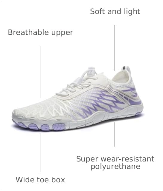 Image of Hike Barefoot Shoes for Women Men Breathable & Non-Slip Athletic Footwear Wide Toe Water Shoes,Designed for Walking,Running&Swimming