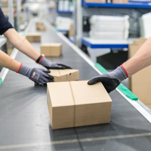 KAYGO Safety Work Gloves MicroFoam Nitrile Coated, 3 Pairs KG18NB,Seamless Knit Nylon Glove for Men and Women, Ideal for Automotive,Warehouse,Construction (X-Large,Gray)