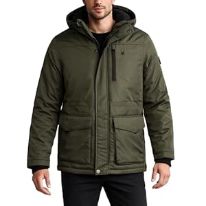 Spyder Mens Winter Coats – Polar Fleece Jacket Parka Down Winter Coat Wind Resistant Waterproof Hooded Jackets for Men