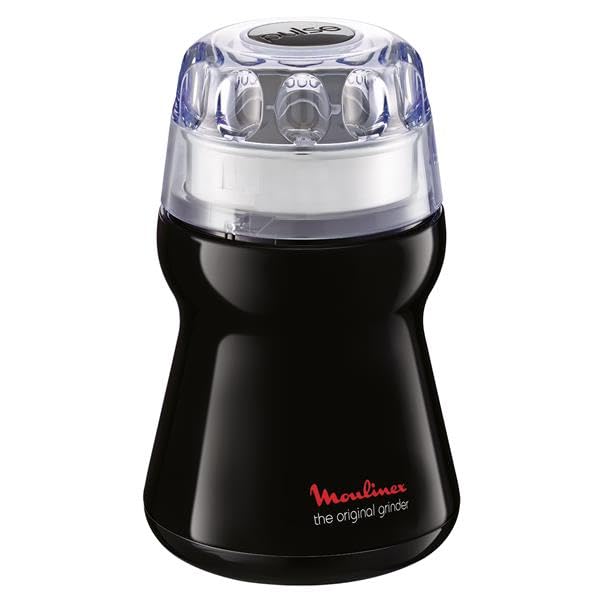 Moulinex AR110830 Moulin à Grain Électrique Dehli Café Épices Fruits Secs Moudre 180W Noir