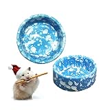 kathson 2 Pcs Hamster Food Bowl Guinea Pig Ceramic Water Bowl Small Animal Feeding Dish for Dwarf Ha