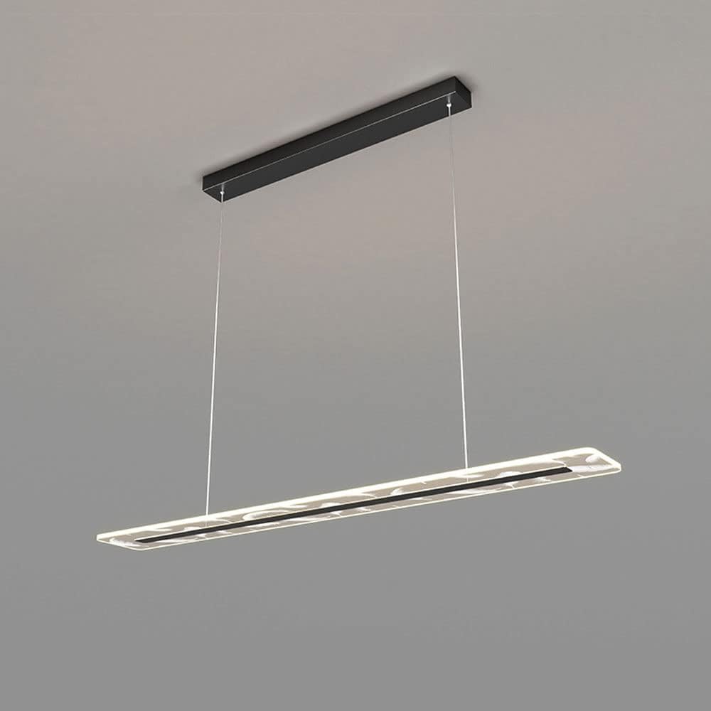 Linear Pendant Light 20W Island Lighting Fixture, Minimalist Hanging Chandelier with Acrylic Shade for Kitchen, Living Room Table Ceiling Lamps Dining Room Chandeliers