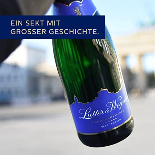 Lutter & Wegner Gendarmenmarkt Sekt Trocken (6 x 0,75 l) - erfrischender, feinperliger Sekt mit dezenten Fruchtnoten, 11,0 % vol., frisch-fruchtig, aus der Hauptstadt Berlin