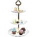 Scoolr - Espositore per torte a 3 livelli, in plastica, per feste, per matrimoni, compleanni, lauree, feste di Natale, colore: oro bianco
