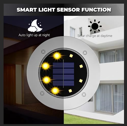DUUDO Solar Lights Outdoor Waterproof 12Pack, Solar Garden Lights Pathway Lights Bright In-Ground Lights Landscape Lighting Outdoor Garden Decor for Yard, Patio, Driveway, Walkway Warm Light