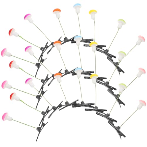 PAMINGONO Lot De 30 Pinces à Cheveux De Champignon, Mini Barrettes Multicolores, Accessoires Pour Cheveux Filles Et Femmes, Maintien Sûr, Pour Fêtes Et École