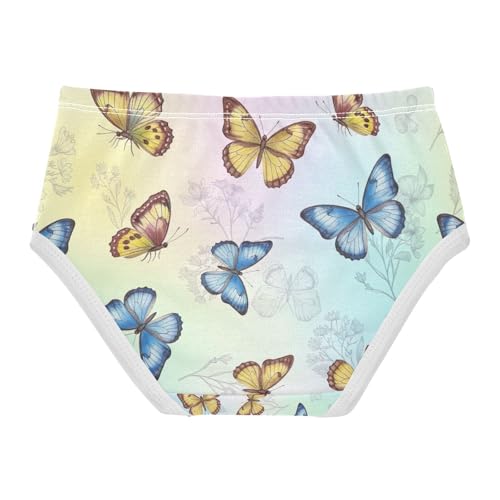 Toddler Panties, Watercolor Butterflies Blue Cotton Underwear Girls, 2–8 Years2