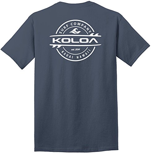 Koloa Surf Company Thruster Logo Heavy Cotton Tee-XL-Steel Blue/White