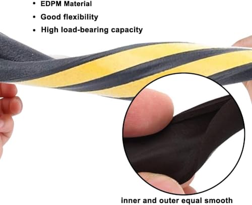 Image of Weather Stripping Seal Strip Tape, Doors Windows Frame Self Adhesive D Type Foam Sealing Tape, 65.6Ft Rubber Soundproof Insulation Cell Foam Stripping, Black (Pack of 3)