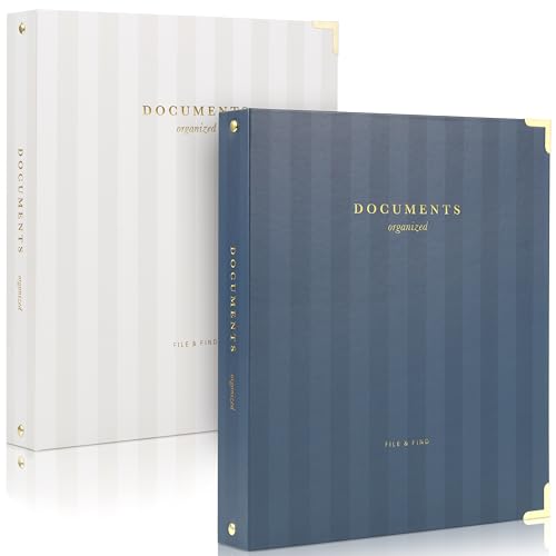 Aesthetic 3 Ring Binder Set of 2 - Sturdy 1 Inch Binder Fits Letter Sized Paper - A Cute Three Hole Ring Holder for Women or Men with Pocket Easily Organizes Your Paperwork for School Office or Work