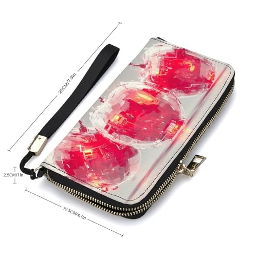 Bunch of Cherries PU Leather Clutch Long Bifold Wallet, Coin Purse Credit Pass Case, Durable Card-Holder Money Storage for Women Men2