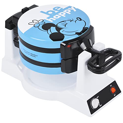Disney Mickey & Minnie Double Flip Waffle Maker by Select Brands - Rotating Nonstick Waffle Iron - Adjustable Browning Control - Makes 6 Mickey & Minnie-Shaped Waffles by Disney - Image 2