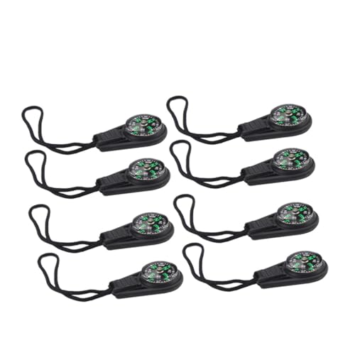 BESPORTBLE 8pcs Survival Mini Compass Hanging Mini Compass Black miniatura 7