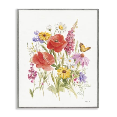 'Mixed Flower Arrangement Butterfly'| Framed Giclee Art