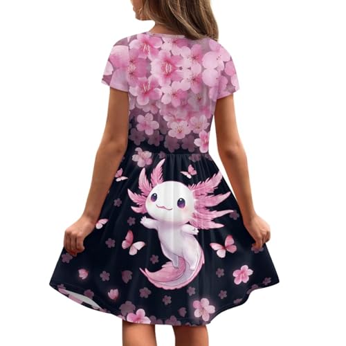 Image of Short Sleeve Dress for Girls with Pockets Cute Toddler Girl Clothes Summer 2-12