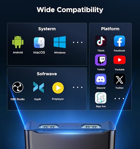 ByteWave USB 3.0 HDMI Capture Card, [Metalshell, 4K Loop Out, No Latency] Full HD 1080P60 HDMI to USB C Audio Video Game Capture Device for Streaming, Cam Link Compatible with Switch2/PS5/Xbox/PC/OBS — view 6