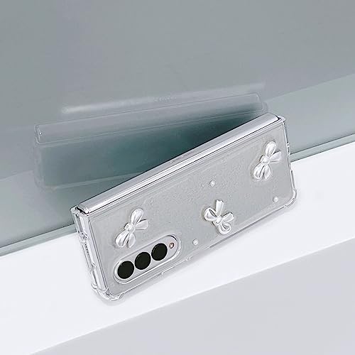 Coque Z Fold 4 luxe à perles et nœud papillon 3D strass