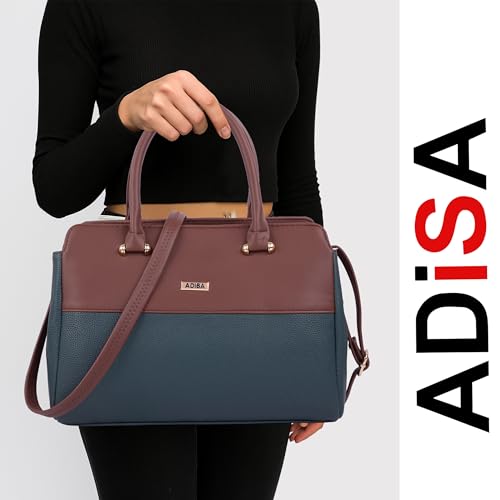 Image of Color Block Shoulder Handbag for Women - Stylish Crossbody Bag with Sling Belt, Ladies' Purse with Top Zipper Closure, Gift for Women and Girls (ADW4088)