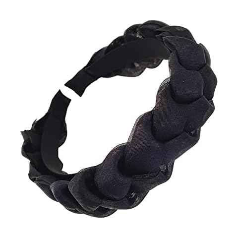 husnshiwqin Hair Hoop Twist Pattern Braided Women Anti-Slip Wide Net Yarn Headband for Washing Face Hair Hoop for Dating Cover