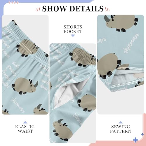 ZZXXB Rhino Boys Long Pants Soft Trousers Elastic Waist Kids Lounge Bottoms with Pockets S-XL4