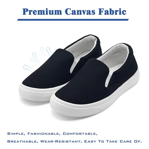 Men's Slip On Loafers Classic Canvas Shoes Casual Comfortable Flat Leisure Vintage Breathable Lightweight Dress Walking Sneakers3