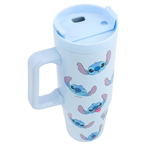 Disney Stitch 900Ml Insulated Tumbler With Straw And Lid | Official Stitch Merchandise By Polar Gear |Double Wall Stainless Steel Tumbler Insulated Cup - 9