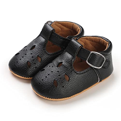 Ihpcare Infant Baby Shoes Girls Mary Jane Flats Non-Slip Soft Sole Princess Wedding Dress Shoes Baby Sneaker, 09 Black, 3-6 Months Infant #TOP1