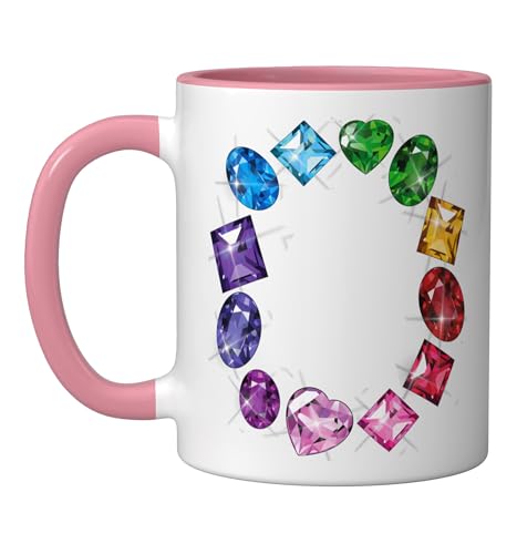 Taza de cerámica colorida con diseño de piedras preciosas miniatura 1