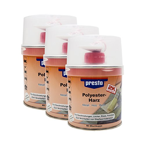 Presto 600429 résine polyester 250 g répare vos carrosseries fissurées