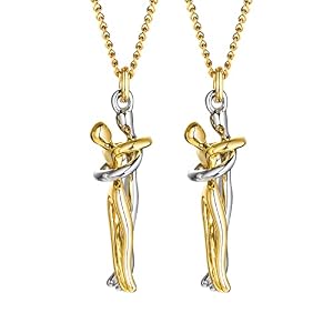 FLHEART Valentinstag Zärtliche Umarmung Halskette | Kuscheln Paar-Schmuck Für Ihn Sie Für Weihnachten Neujahr Valentinstag Paar Umarmung Halskette Für Frauen Herren Freund Freundin, Kabelkette