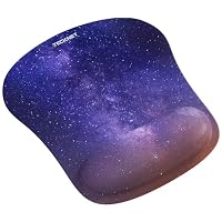 TECKNET Mouse Mat Wrist Support, MousePad with Memory Foam, Starry Sky