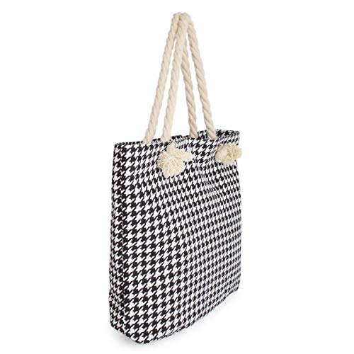 Bolso Tote clásico algodón blanco y negro miniatura 2