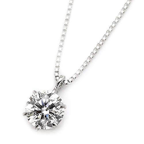 宝石の森 ダイヤモンド ネックレス 一粒 プラチナ Pt900 0.5ct 6本爪 Dカラー SI2 Excellent H&C ハート＆...