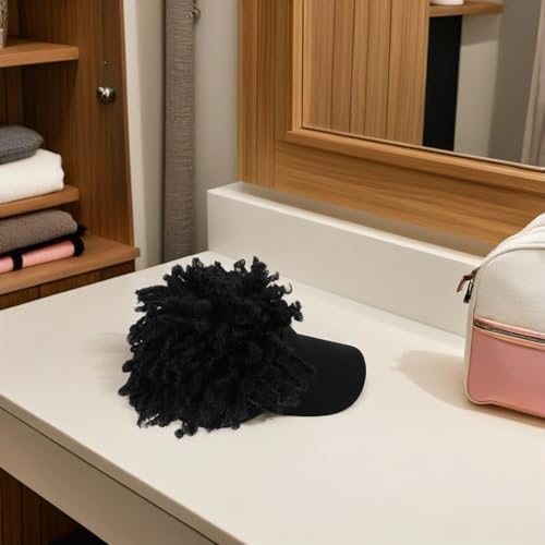 Postiche Afro Bouclée Courte Synthétique 1b Noire style casquette - 6