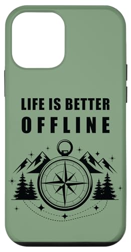 Life is Better Offline ? Camping & Hiking Outdoors Nature �X�}�z�P�[�X iPhone 12 mini �p
