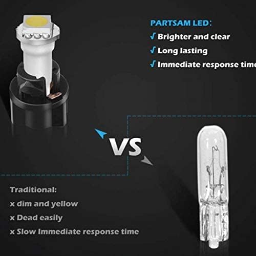 Jtech 10 x T5, 5050 SMD LED White Instrument Panel Dash Light Bulb 74 17 18 37 70 2721