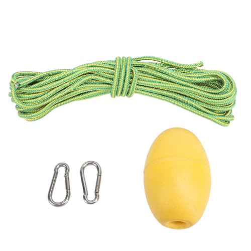JHS-TECH Cuerda Flotante de Kayak, Marcador de Anclaje de Remolque de Kayak Resistente para Botes para Botes de Motor, Botes inflables, Kayak, Bote (Cuerda Verde Amarilla)