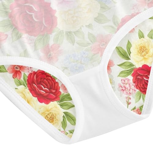 Kids Underwear Girls, Vintage Roses Toddler Panties, Girls Cotton Underwear, 2T–8 Years4